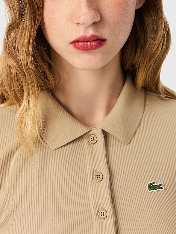 Short sleeve polo shirt in ecru - 4