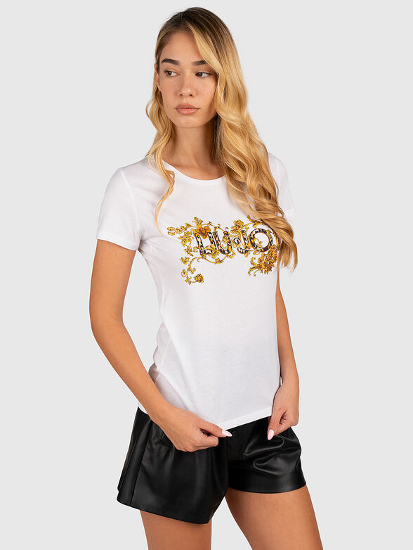 Black T-shirt with attactive print - 1