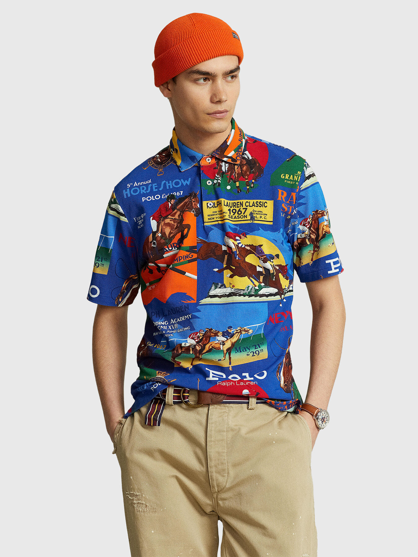 Polo-shirt with contrast print brand POLO RALPH LAUREN