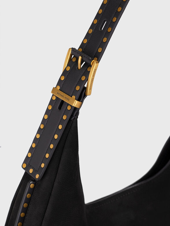 Suede hobo bag with logo - 5