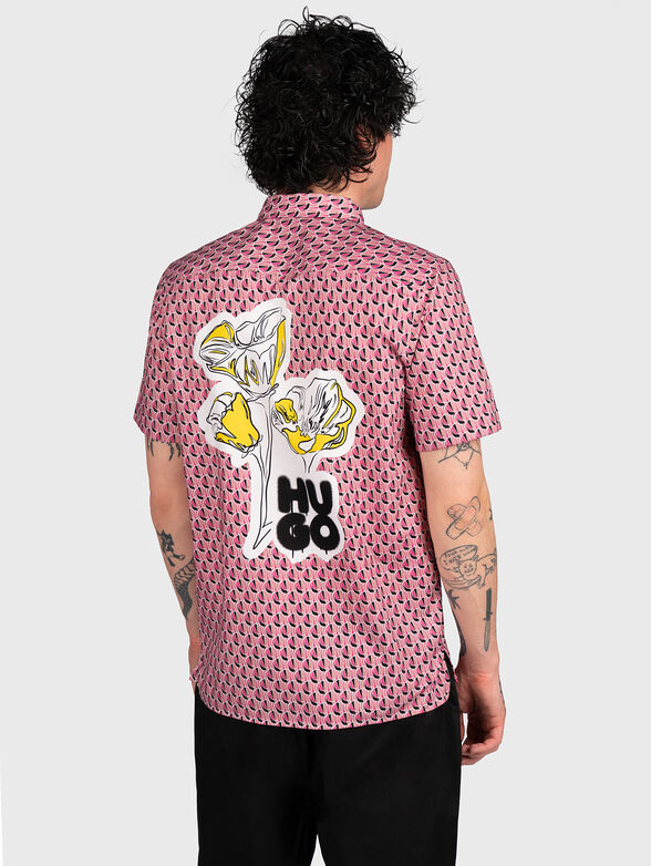 Pink shirt with accent back - 2