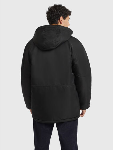 Black padded parka with hood - 3