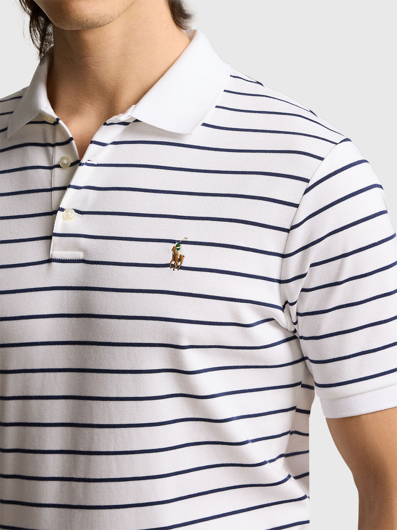 Striped polo shirt with logo embroidery brand POLO RALPH