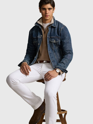 Sweater in cotton with zip collar - 5