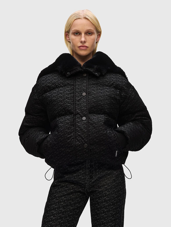 Padded jacket with monogram logo print - 1