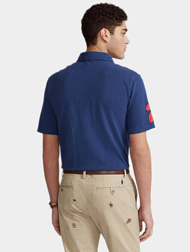 Blue polo-shirt with logo embroidery - 3