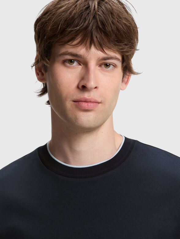 Dark blue cotton T-shirt - 4