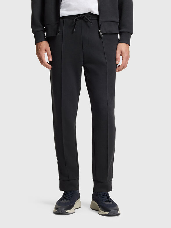 Cotton blend pants with contrasting trim - 1