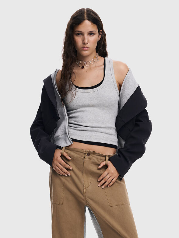 Pants with contrasting textures  - 3