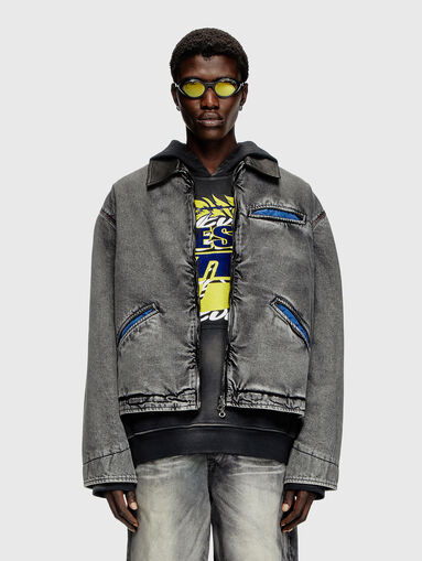 J-TAYLOR denim jacket with leather collar - 4