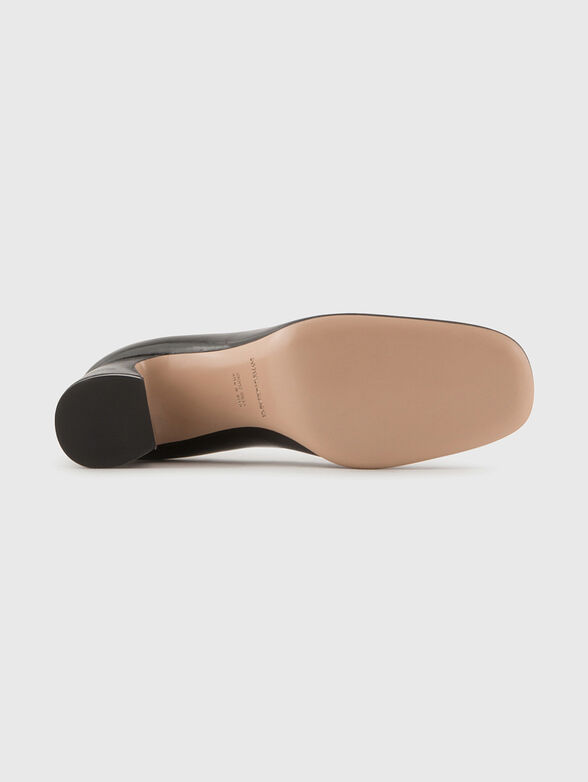 Black leather heeled shoes - 5