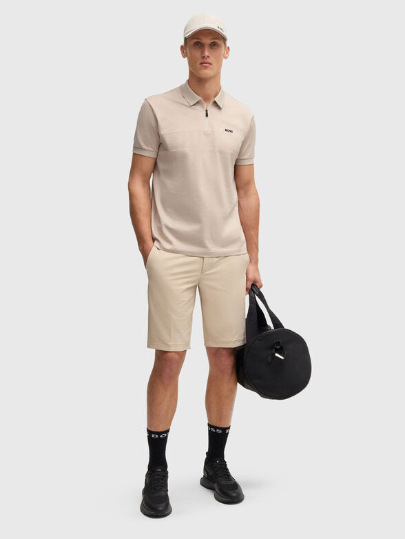 Short sleeved cotton polo shirt with zip - 2