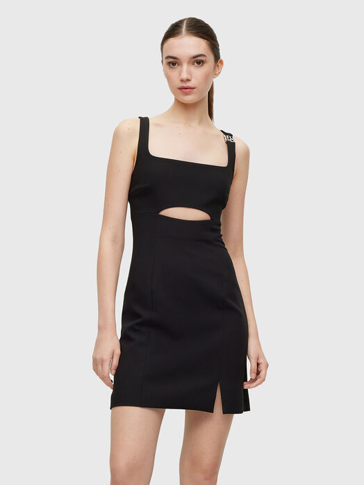 Black mini dress with cut-out detail