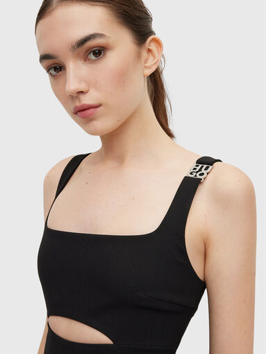 Black mini dress with cut-out detail - 4
