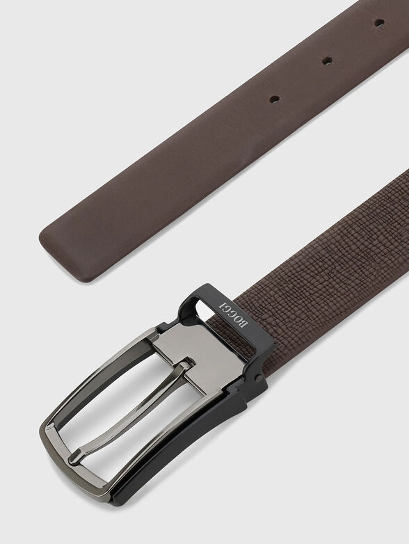 Leather belt with logo - 2