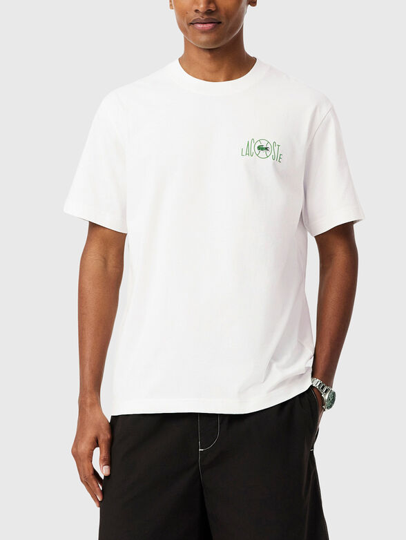 Cotton T-shirt with a contrasting print on the back - 1