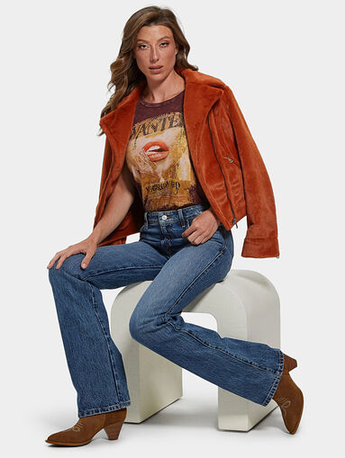 T-shirt with a multicolored print - 4