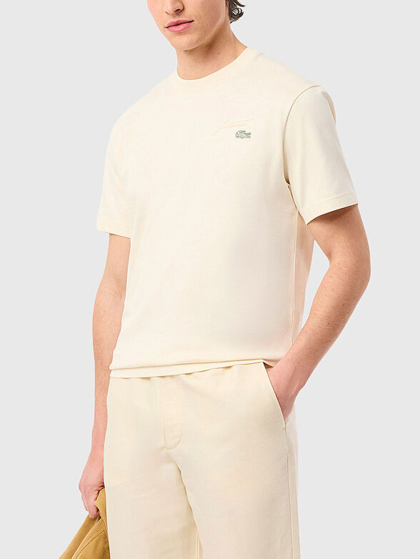 Cotton T-shirt with logo embroidery - 1