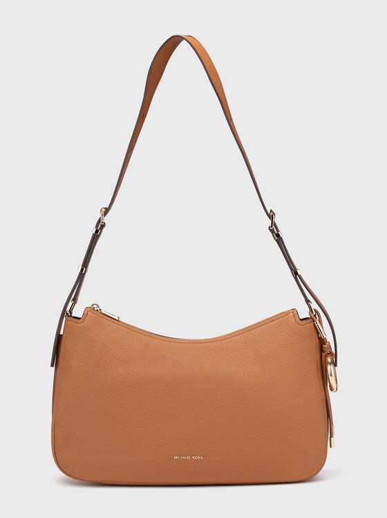 Бежова голяма чанта от естествена кожа  - 1