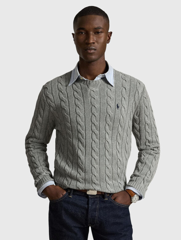 Fishbone-patterned sweater - 1