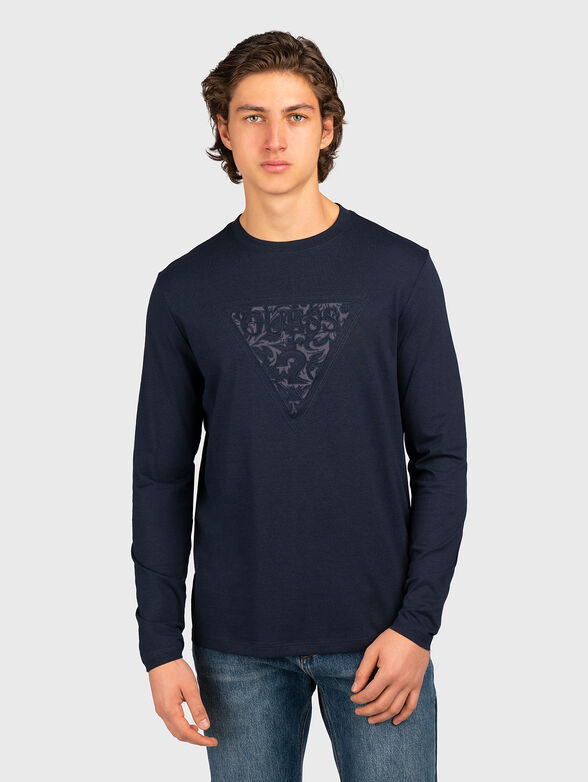 Black blouse with logo embroidery - 1