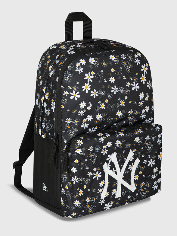 Black backpack with floral print - 2
