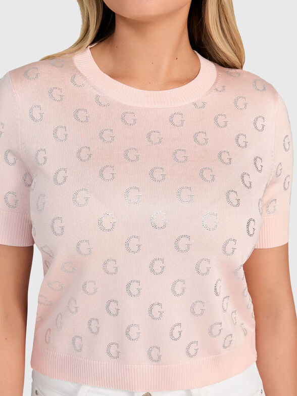 JASMINE cropped sweater with rhinestones - 4