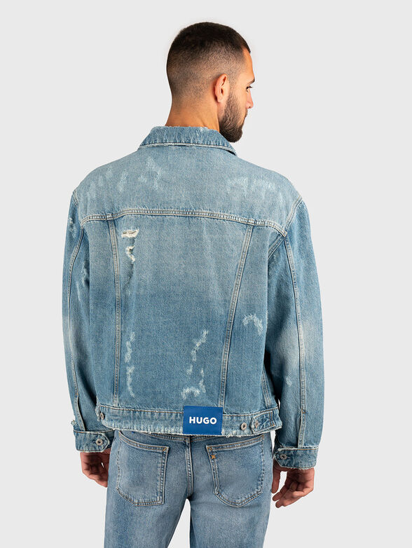 DEX denim jacket with rips and logo - 3