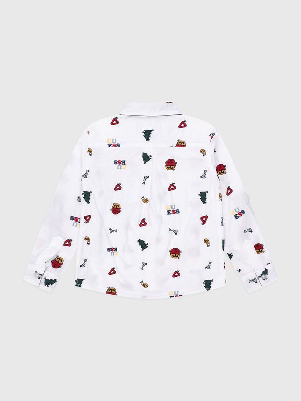 Poplin shirt with multicolored print - 2
