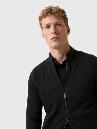 DEXTER wool and cashmere cardigan with zipper - 3