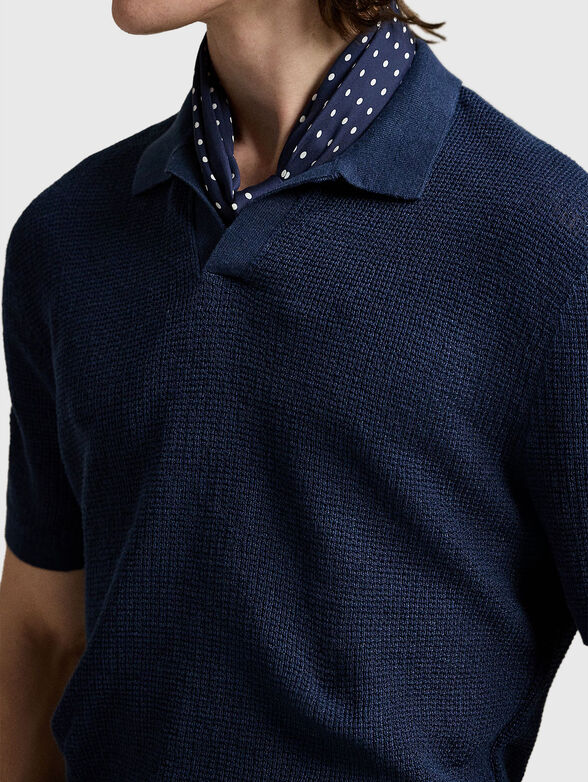 Knitted linen jumper with short sleeves - 3