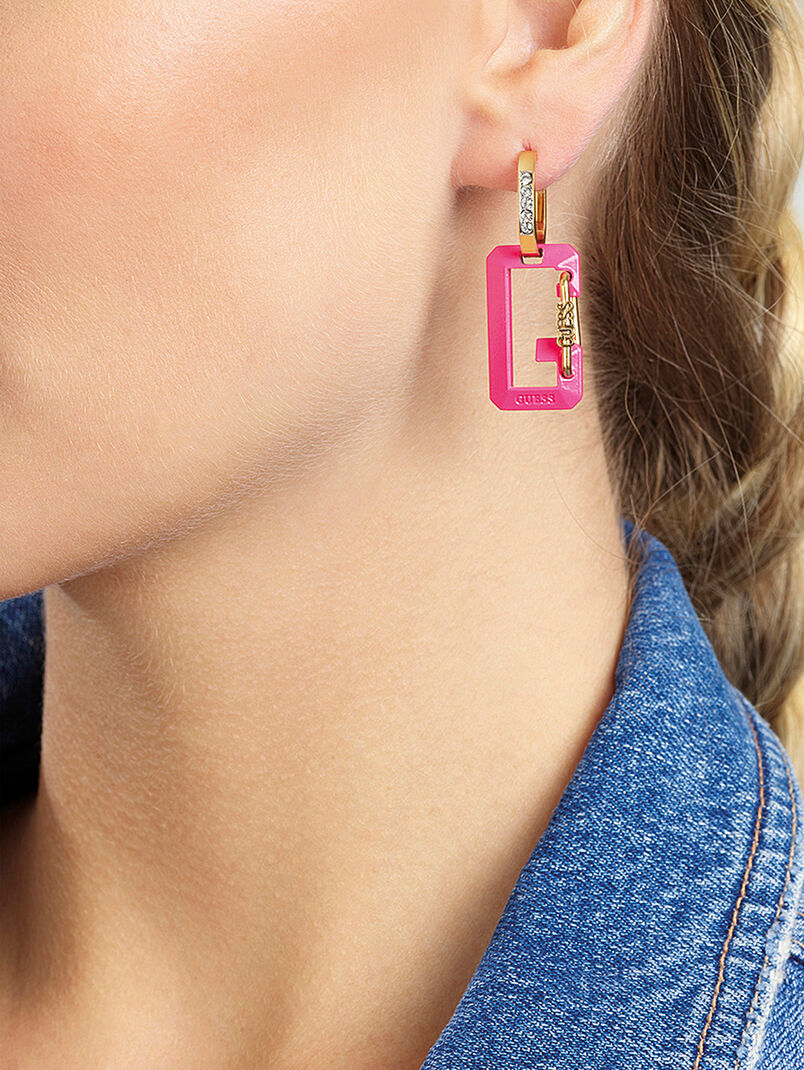 Earrings with contrasting logo detail - 3