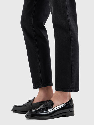 Black jeans with logo detail  - 3