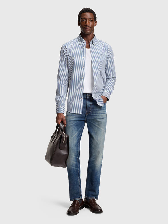 Striped cotton blend long sleeve shirt - 2