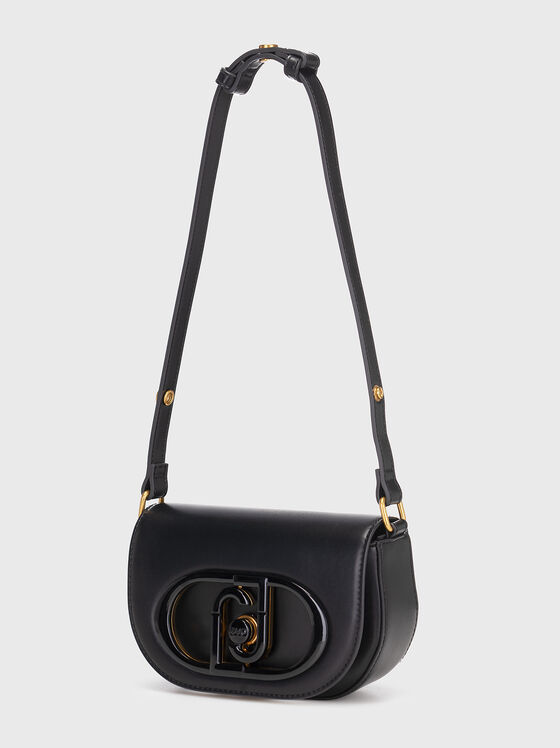 Черна кросбоди чанта с лого  - 2