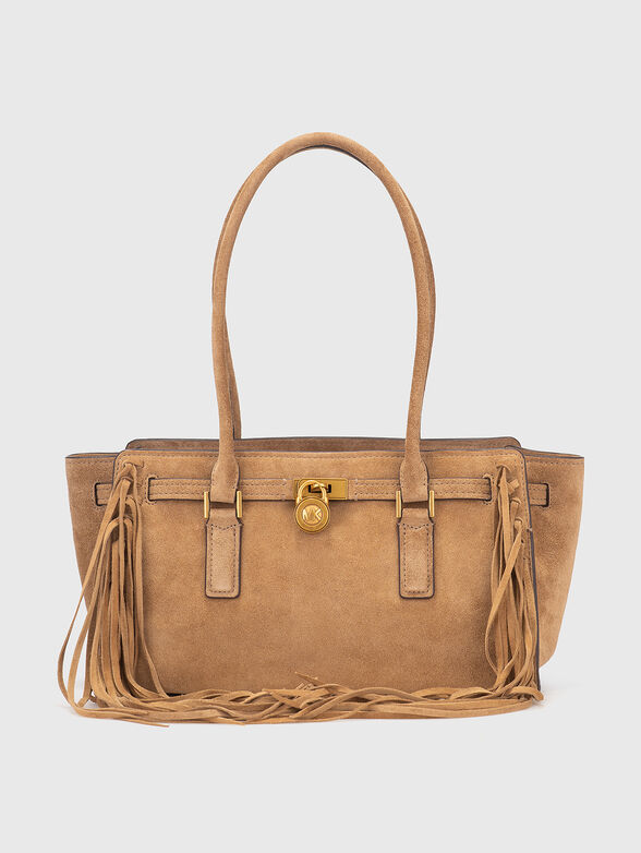 Suede bag with accent fringe - 1