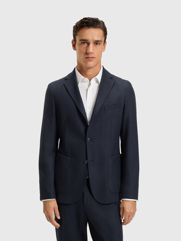 Navy blue slim fit blazer - 1