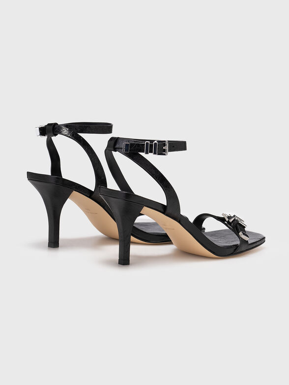 Leather heeled sandals - 3