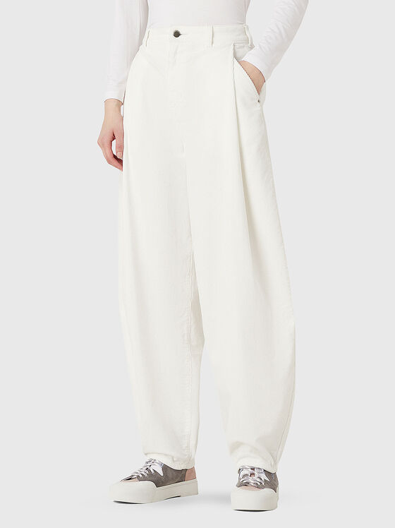 Velvet jeans with logo detail - 1