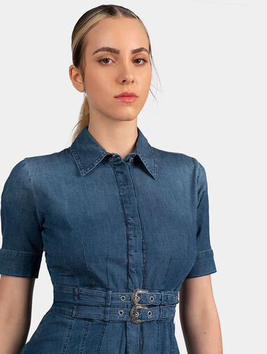 Denim dress with buckles - 3