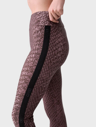 Animal-print leggings with a logo trim - 3