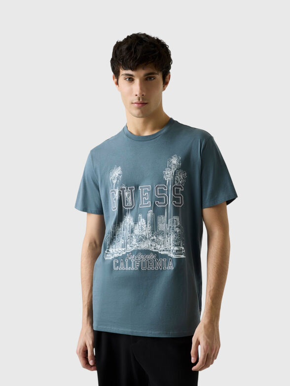 Cotton T-shirt with contrasting print - 1