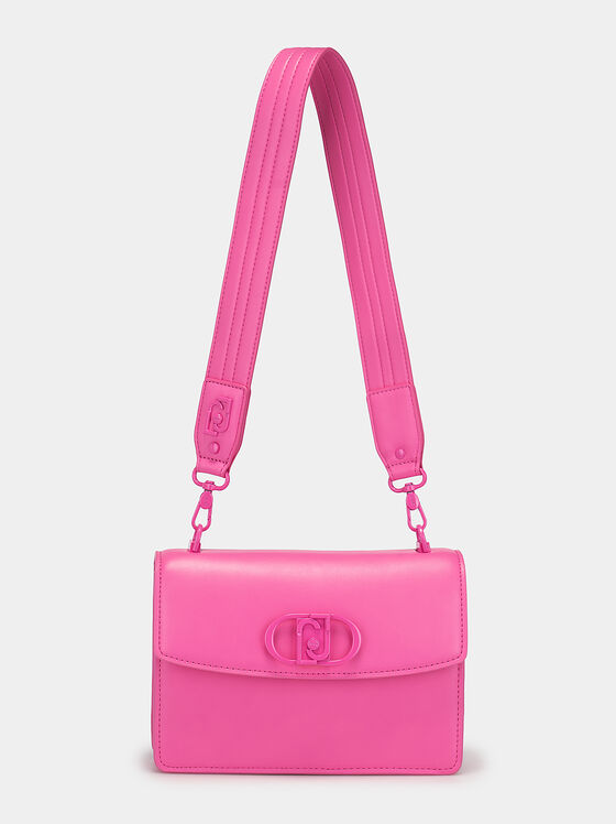 Розова чанта от еко кожа с лого детайл - 1