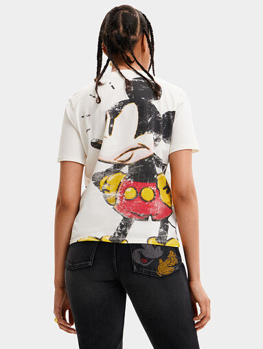 Red T-shirt with Mickey Mouse print - 3