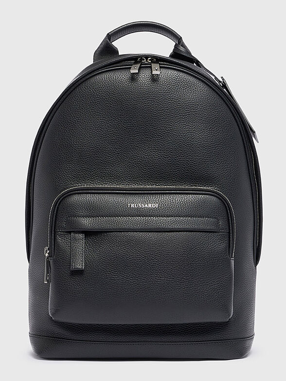 Leather backpack with logo - 1