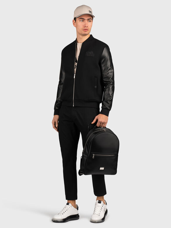 Black bomber jacket with accent back - 4