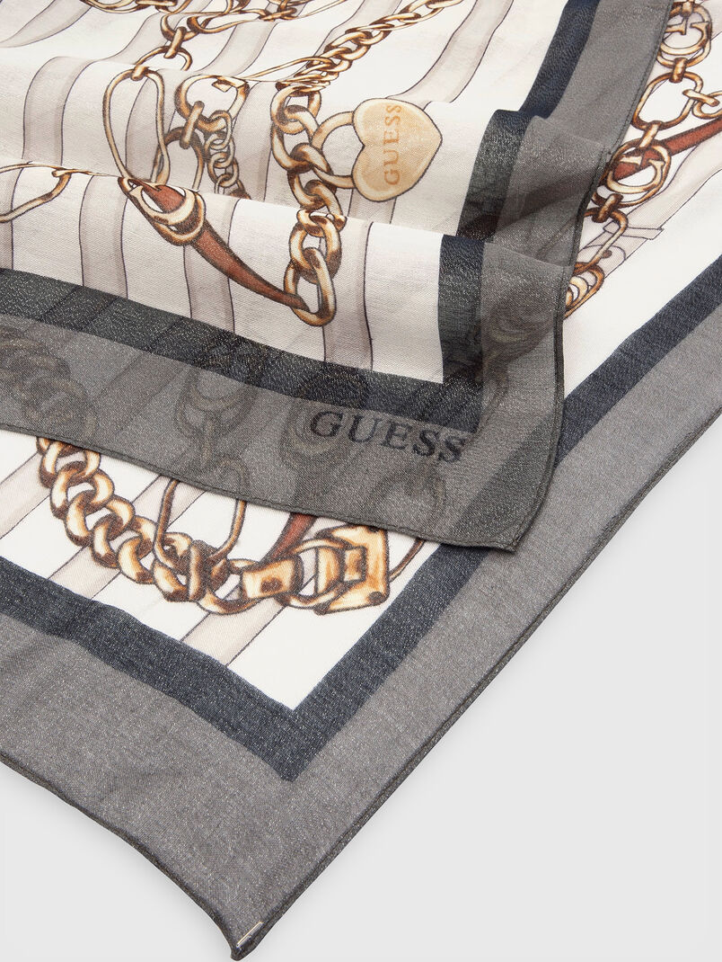 Scarf with accent print - 3