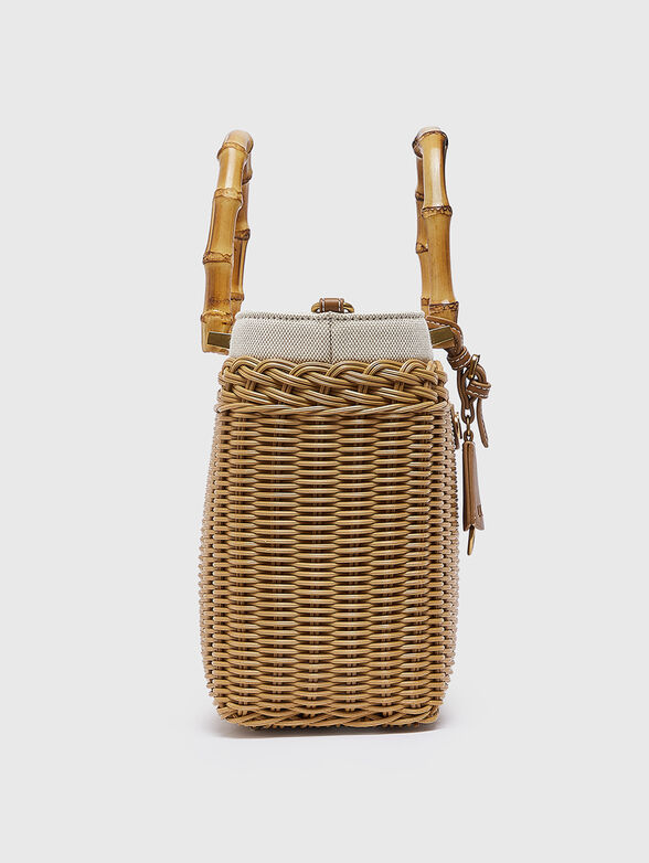 Small raffia bag with logo detail - 5