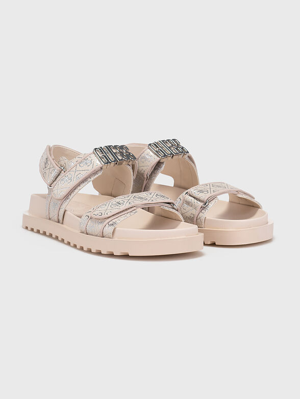 FABELIS beige sandals with logo accent - 2