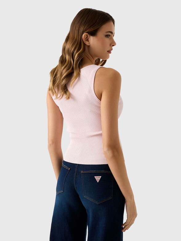 Pink ribbed knit top - 3